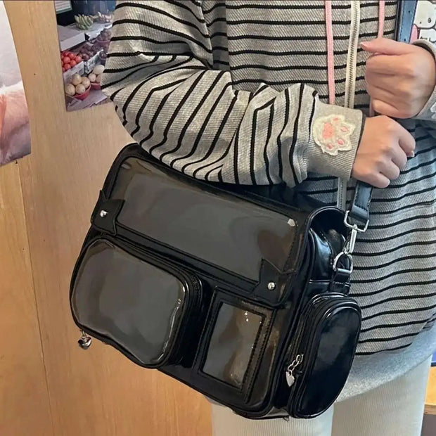 Kawaii Ita Umhängetasche – Transparente Schultertasche mit Displayfach