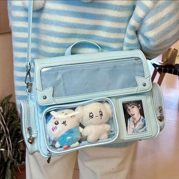 Kawaii Ita Umhängetasche – Transparente Schultertasche mit Displayfach