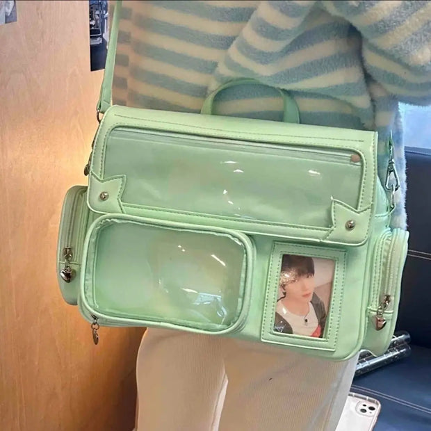 Kawaii Ita Umhängetasche – Transparente Schultertasche mit Displayfach
