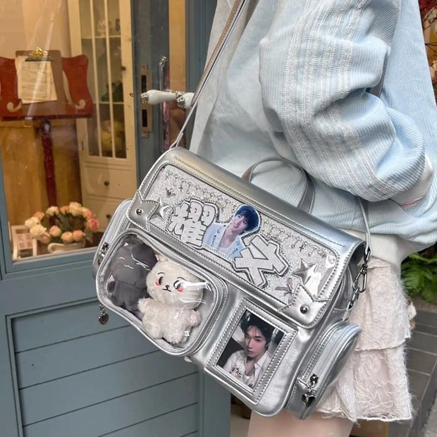 Kawaii Ita Umhängetasche – Transparente Schultertasche mit Displayfach